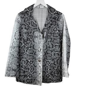 Snakeskin Print Reversible with Gray Windowpane Plaid Weather Resistant Jacket